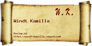 Windt Kamilla névjegykártya